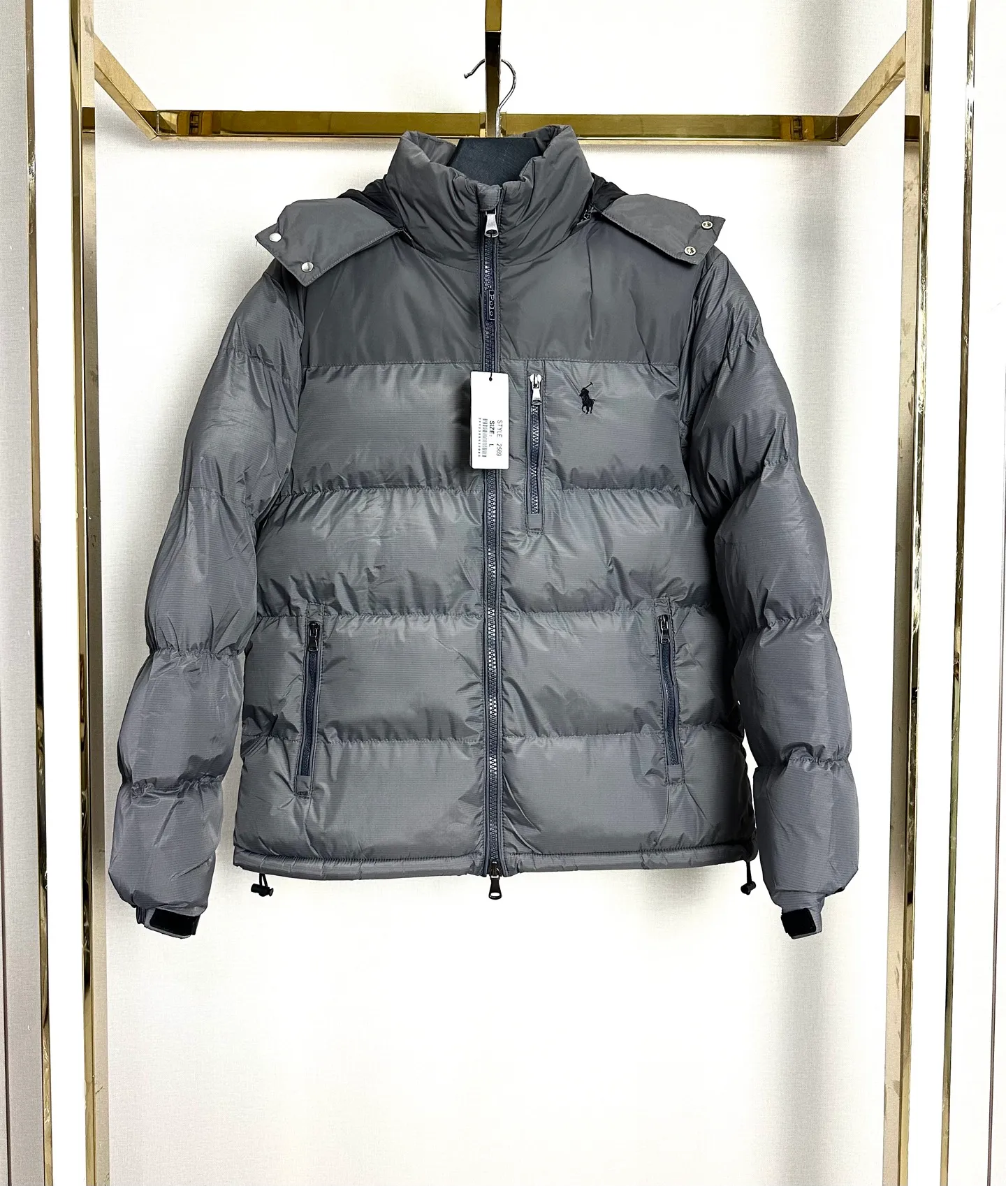 P380 Ralph Lauren/Ralph Lauren RL pony, retro color-blocked removable hooded zipper, second-hand cotton jacket, medieval extinct style, original proofing, 25-year new model, custom-woven fabric, delicate and smooth hand feel, custom-made upper and lower color matching, different from the overall one-color style, more wearable, mold-opening hardware accessories, all original versions are the same! Color: black, silver gray, navy blue, military green Size: M-2XL